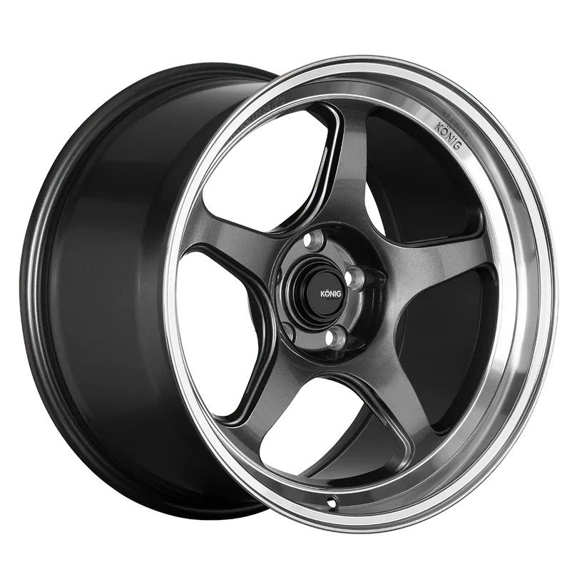 Konig Hyperspec 15" 4x100 Anthracite Metallic w/ Mirror Machined Lip