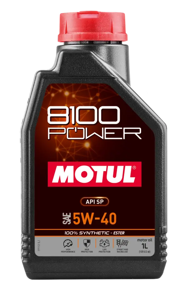 Motul 8100 POWER 5W40 100% Synthetic -Ester- Engine Oil (1L)