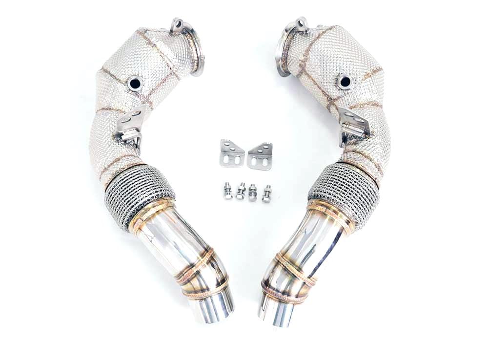 Racing Dynamics Catted Downpipes W/Heatshield - BMW / S63 / M5 / M6