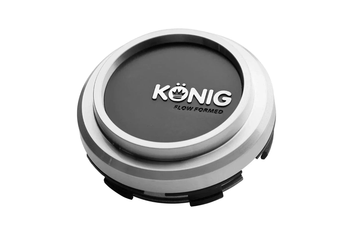 Konig Flow Formed Center Cap (Silver w/ Black Face)
