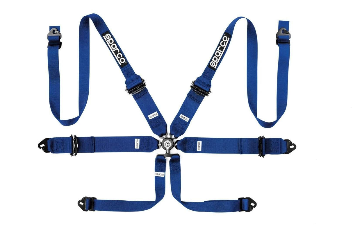 Sparco Competition 6 Point Harness - Red 3in to 2in Hans Aluminum - (NLA)