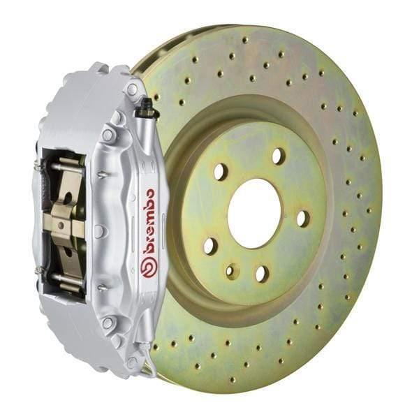 Brembo GT Systems 332x32 1-Piece 4-Piston Silver Drilled Front