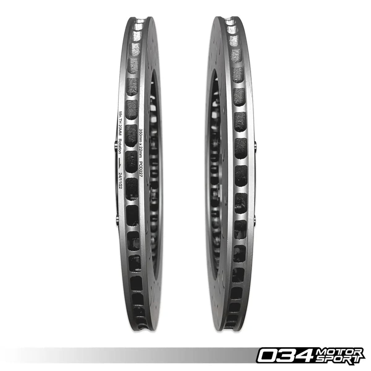 034 Motorsport 2-Piece Floating Rear Brake Rotor Upgrade Kit (350x22mm)- Audi / C7 / S6 / S7 / RS6 / RS7 / D4 / A8 / S8