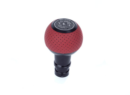 BFI GS2 Heavy Weight Shift Knob - Magma Red Air Leather - Black Anodized (Audi R8 - M8x1.25)