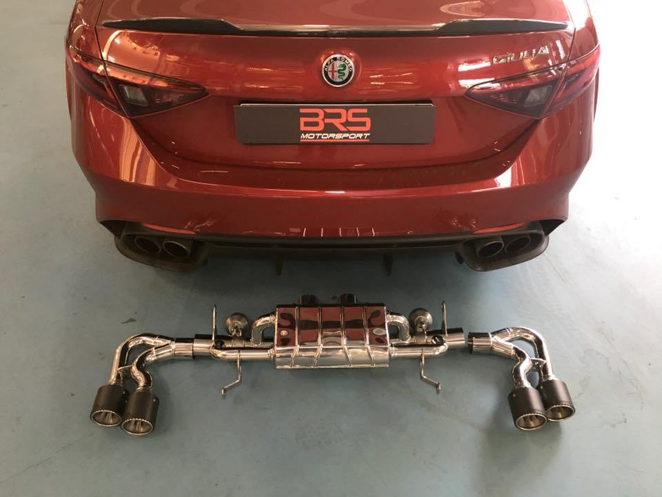 Alfa Romeo Giulia Quadrifoglio Valved Exhaust System WITH Mid Pipes Brox Tuning