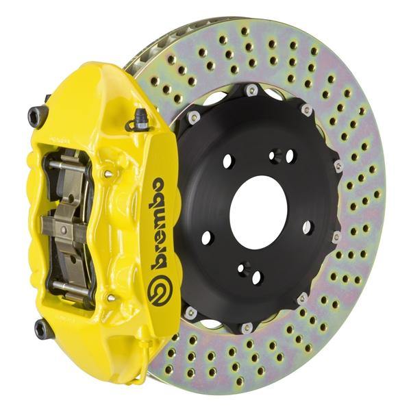 Brembo GT Systems 328x28 2-Piece 4-Piston Yellow Drilled Rear
