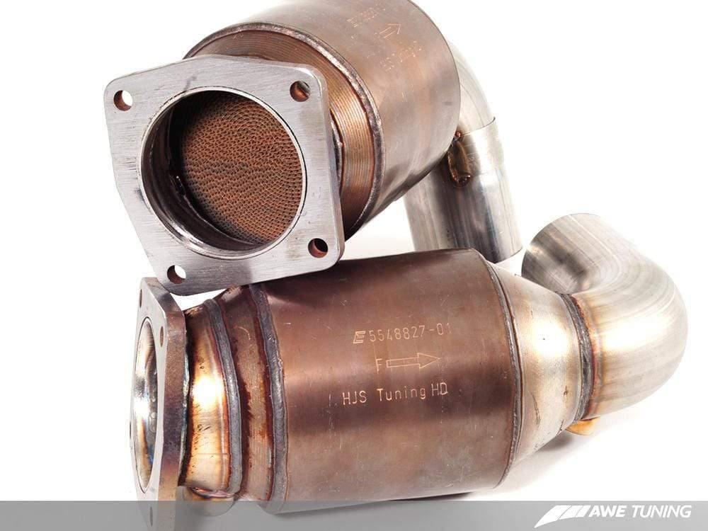 AWE Tuning Porsche 997.2TT Performance High Flow Cat Sections for OE Muffler