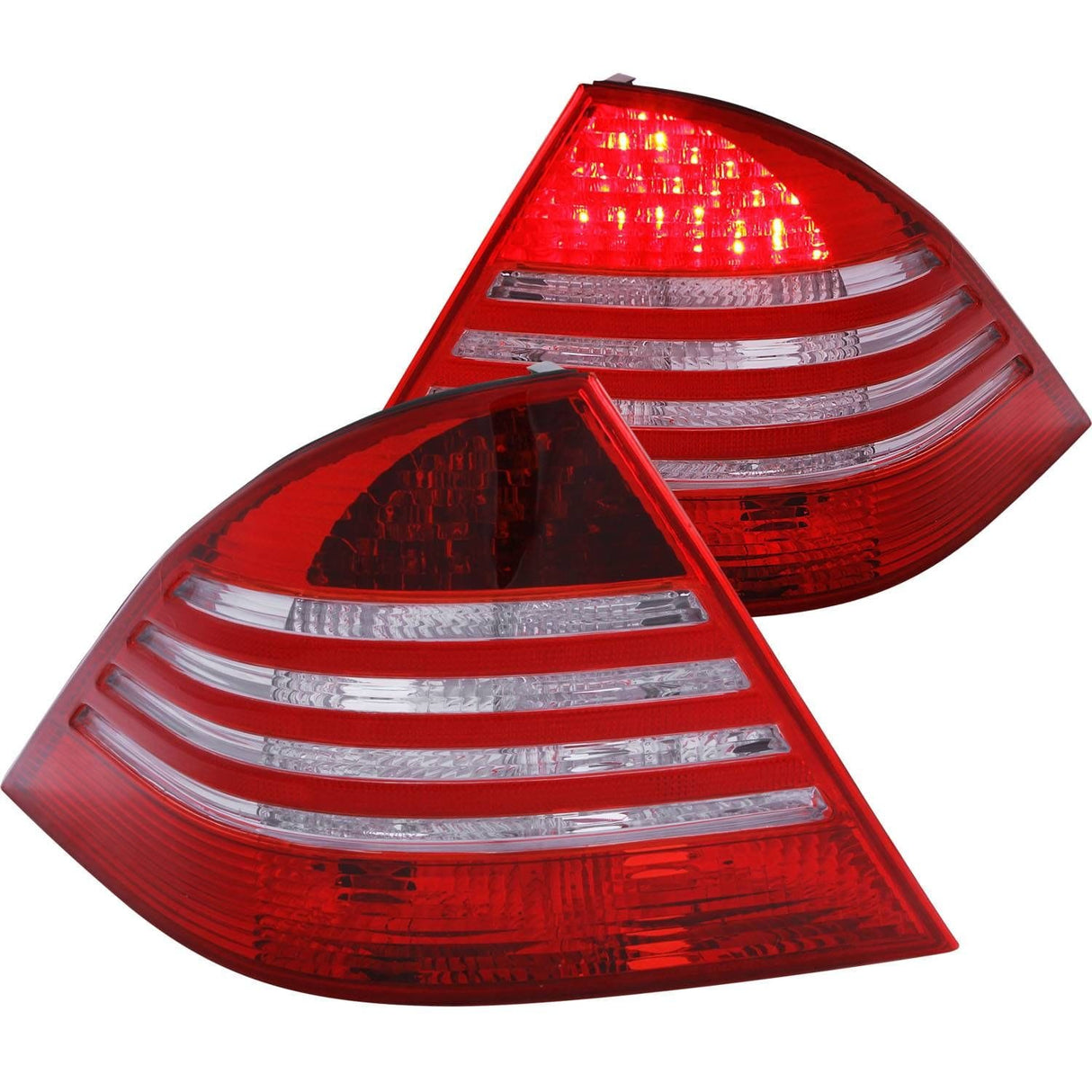 ANZO LED Taillights Red/Clear - Mercedes Benz / W220 / S Class / 2000-2005