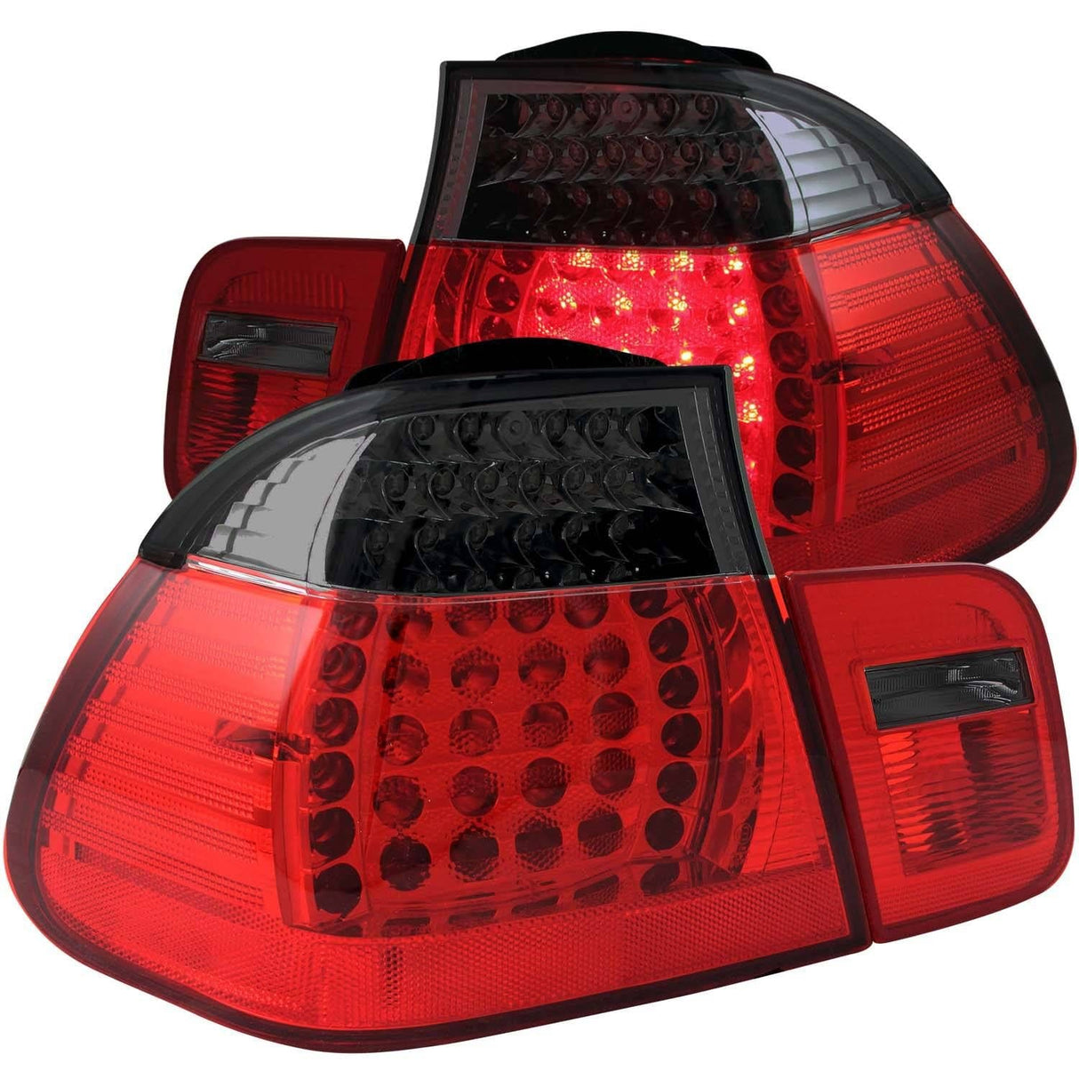 ANZO LED Taillights Red/Smoke - BMW / E46 / 2002-2005