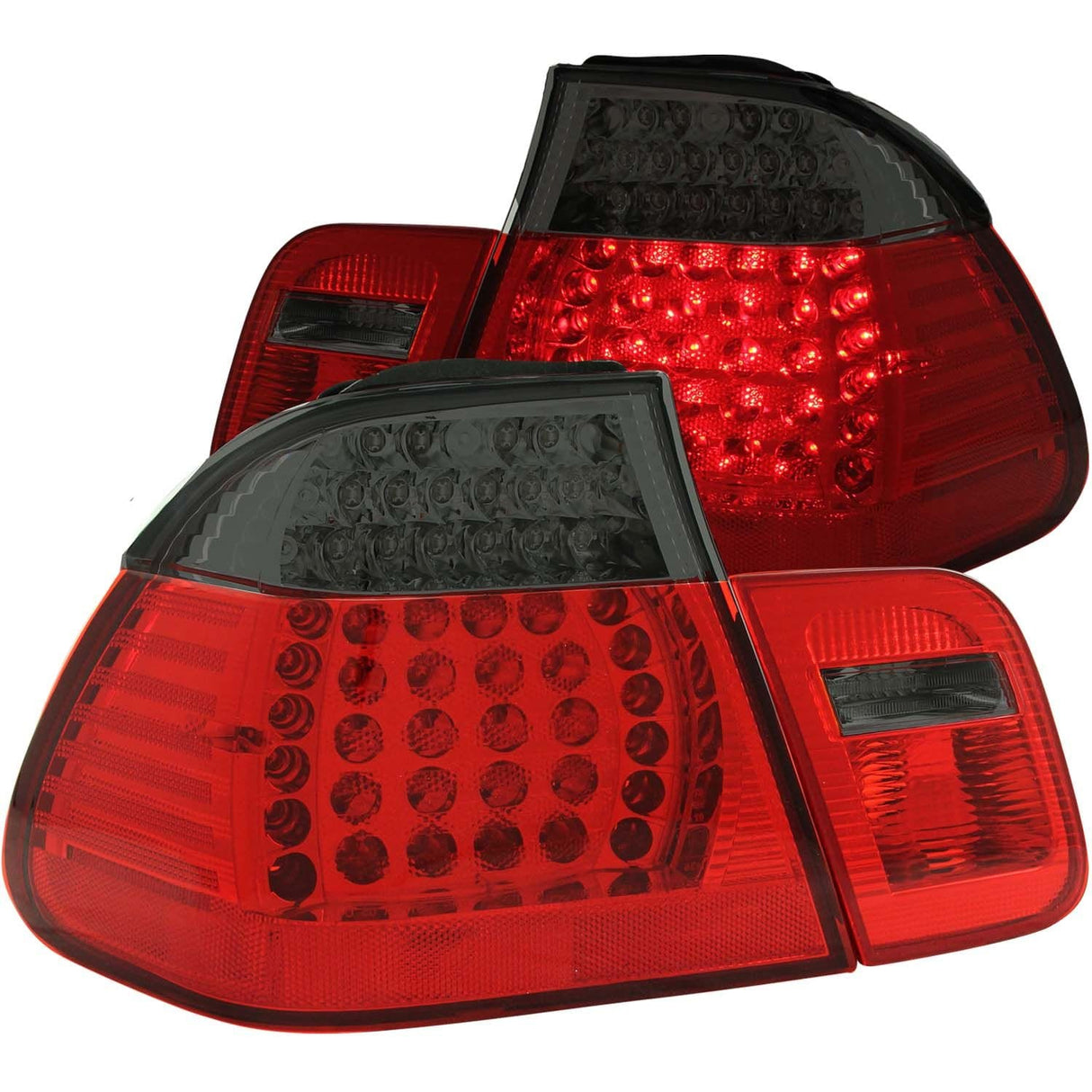 ANZO LED Taillights Red/Smoke 2pc - BMW / E46 / 1999-2001