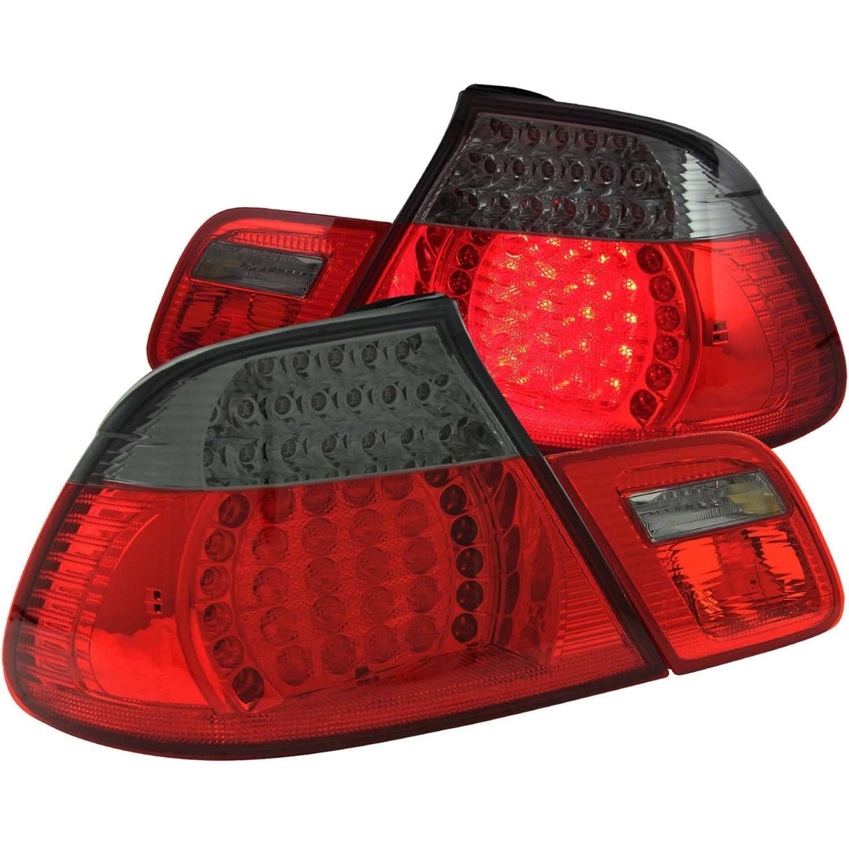 ANZO LED Taillights Red/Smoke 4pc - BMW / E46 / 2000-2003