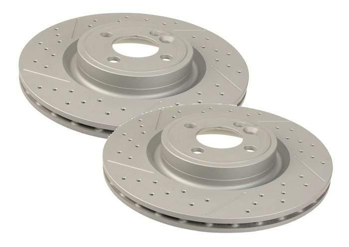 Front w/JCW Kit | OE Size Drilled | Slotted Rotors - (316x22mm)