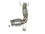 aFe Twisted Steel Down Pipe 3 to 2-3/4 IN 304 Stainless Steel w/ Cat - BMW/MINI / B46 / X1 / Cooper S / F54-57 / F60