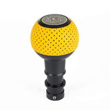BFI GS2 Heavy Weight Shift Knob - Giallo Taurus Yellow Air Leather - Black Anodized (Audi R8 - M8x1.25)