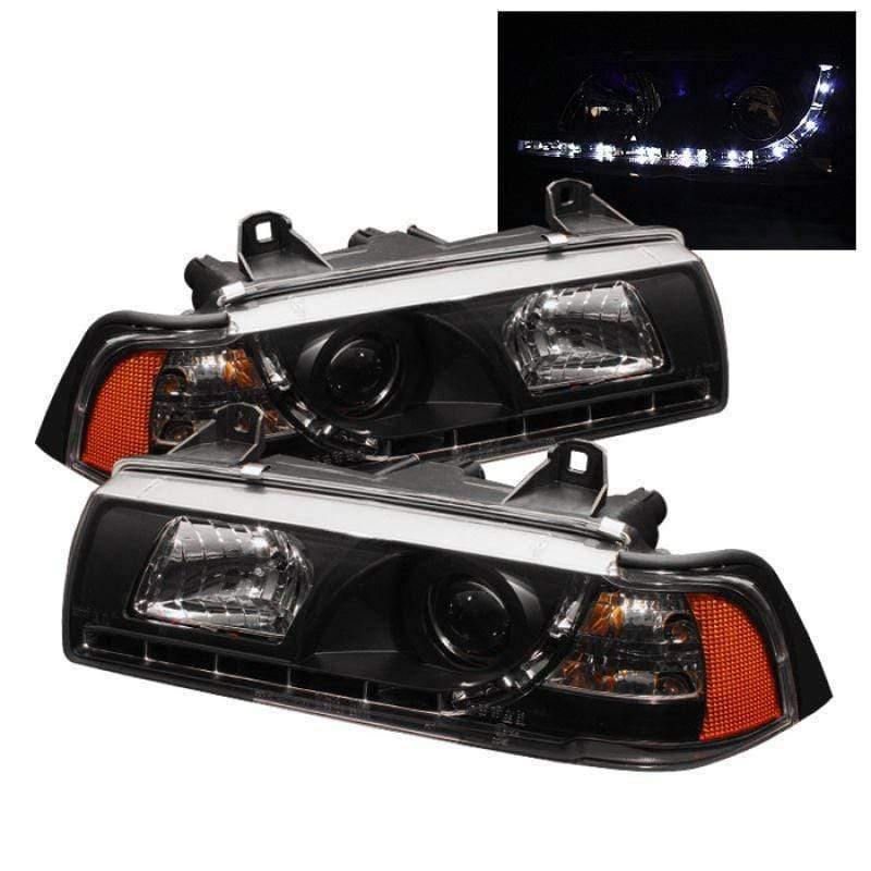 Spyder BMW E36 3-Series 92-98 2DR Projector Headlights - Black