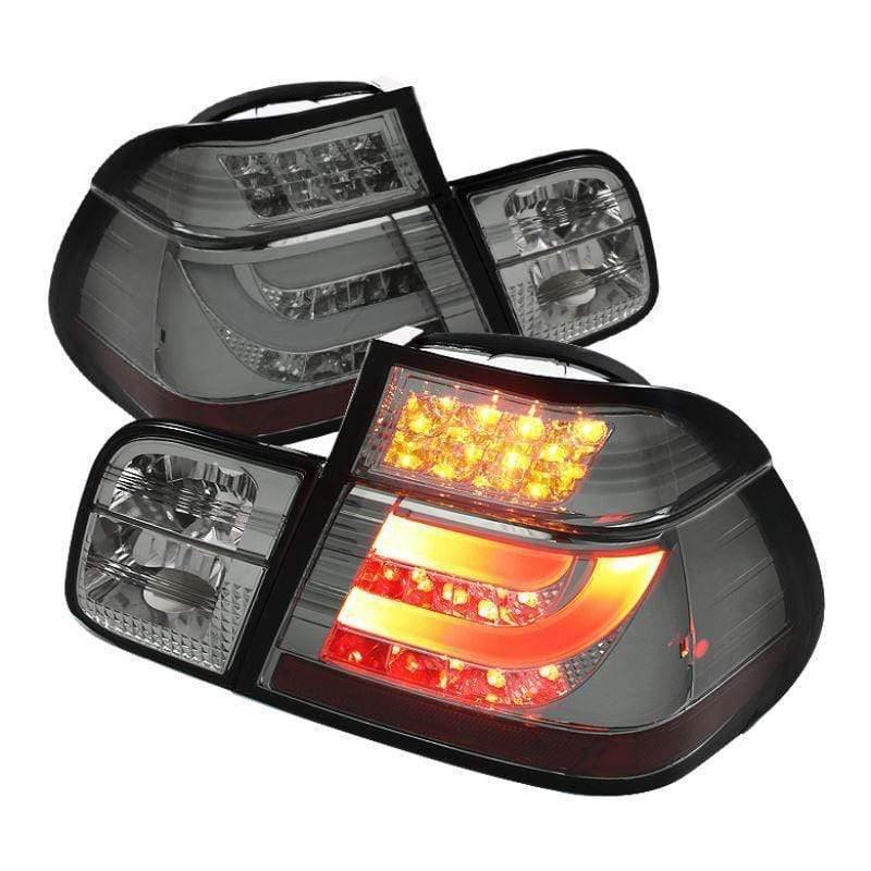 Spyder BMW E46 3-Series 99-01 4Dr Light Bar Style LED Tail Lights - Smoke