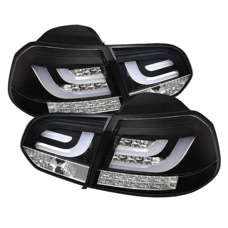 Spyder Volkswagen Golf / GTI 10-13 G2 Type With Light Bar LED Tail Lights - Black