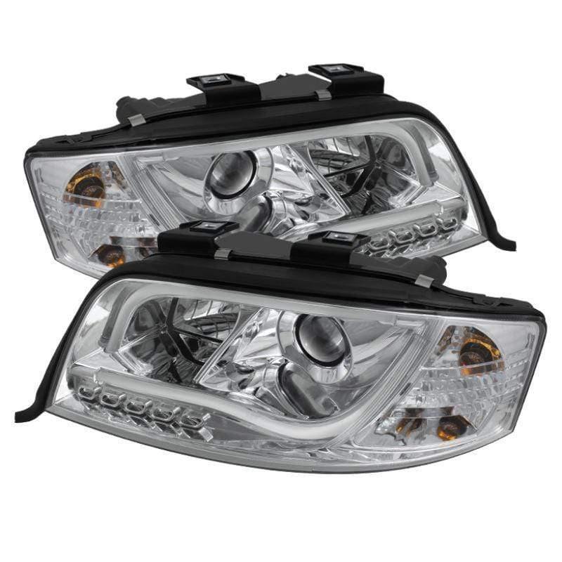 Spyder Audi A6 02-04 Projector Headlights DRL - Chrome
