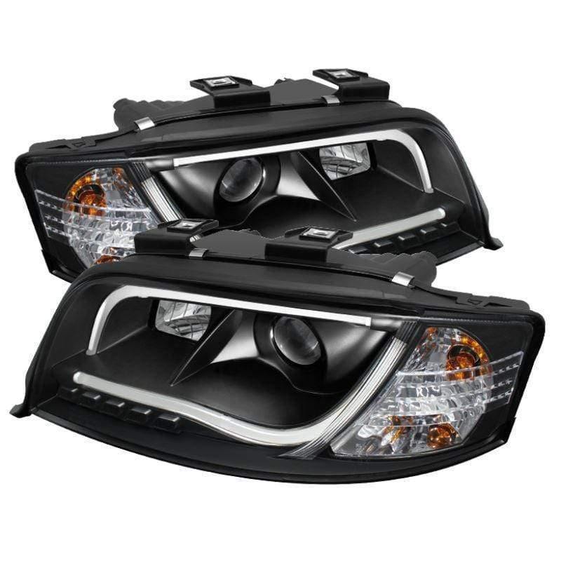 Spyder Audi A6 02-04 Projector Headlights DRL - Black