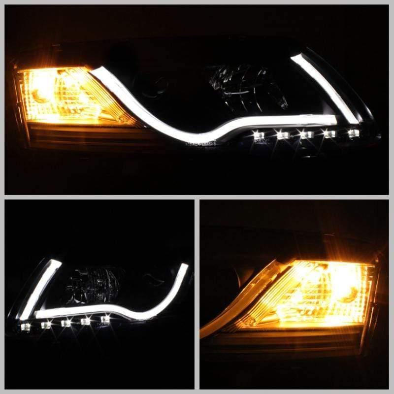 Spyder Audi A6 05-07 Projector Headlights DRL - Black