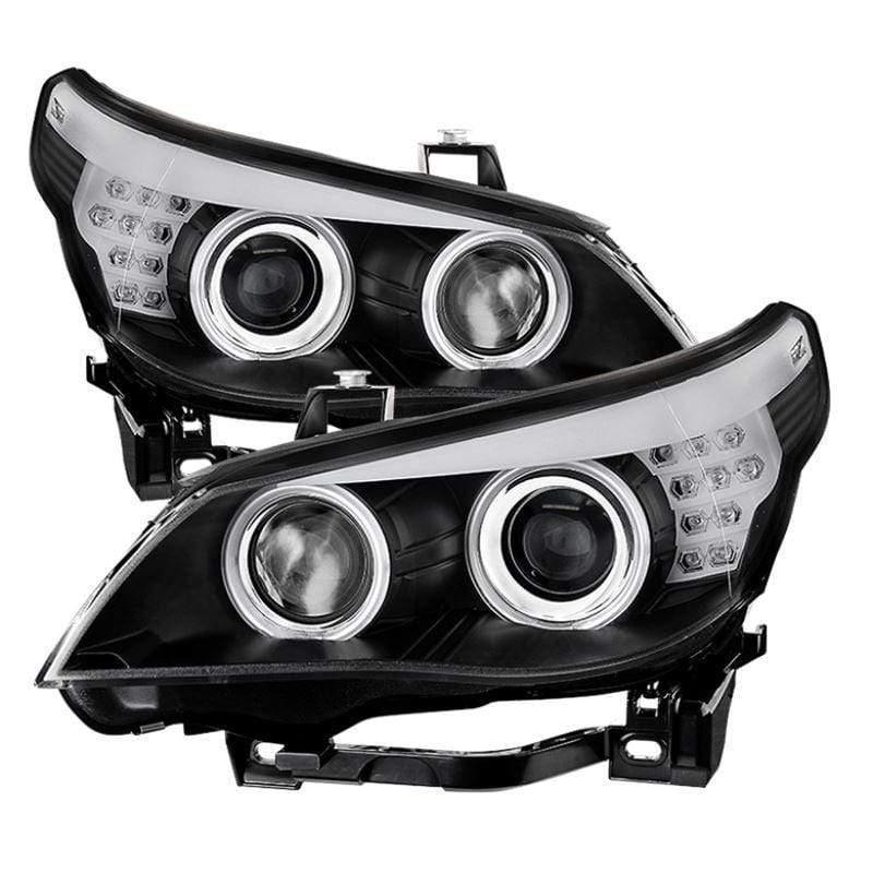 Spyder BMW E60 5-Series 04-07 Projector Headlights - Black (NLA)