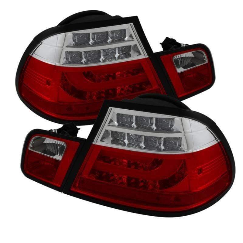 Spyder BMW E46 3-Series 04-06 2Dr Light Bar Style LED Tail Lights - Red Clear