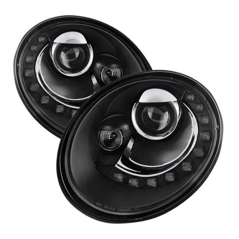 Spyder Volkswagen Beetle 06-10 Projector Headlights LED - Black