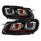 Spyder Volkswagen Golf / GTI 10-13 Version 3 Projector Headlights - Dual U DRL - Black