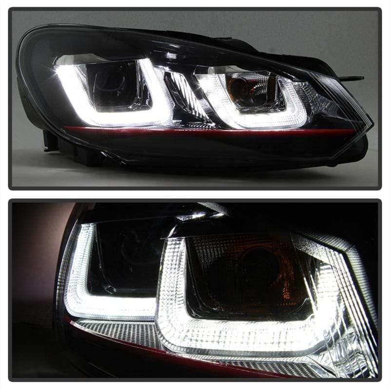 Spyder Volkswagen Golf / GTI 10-13 Version 3 Projector Headlights - Dual U DRL - Black