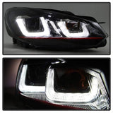 Spyder Volkswagen Golf / GTI 10-13 Version 3 Projector Headlights - Dual U DRL - Black