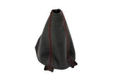 BFI B6/B7 Manual Shift Boot - Leather (RED STITCHING)