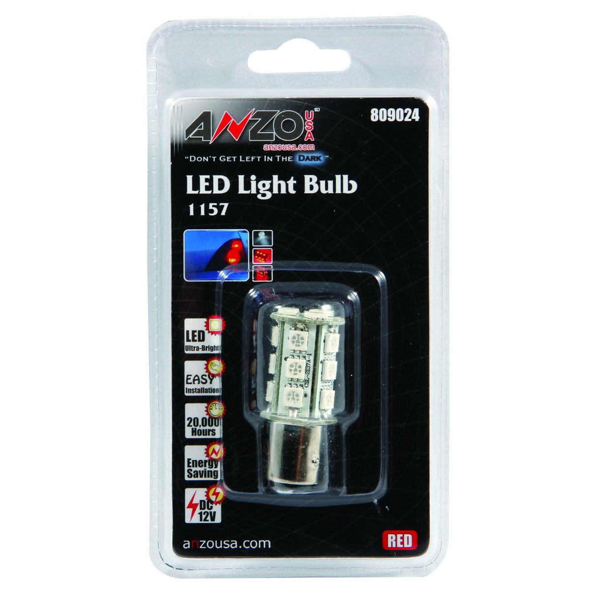 ANZO LED Bulbs Universal LED 1157 Red - 18 LEDs 1 3/4in Tall