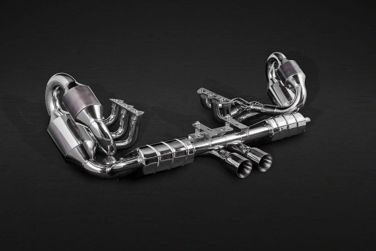 Porsche 991.1 GT3/RS - Complete Racing Valve Exhaust, Header with 200 Cell Sport Cat, & Carbon Underbody Cover (with CES-3 Remote)