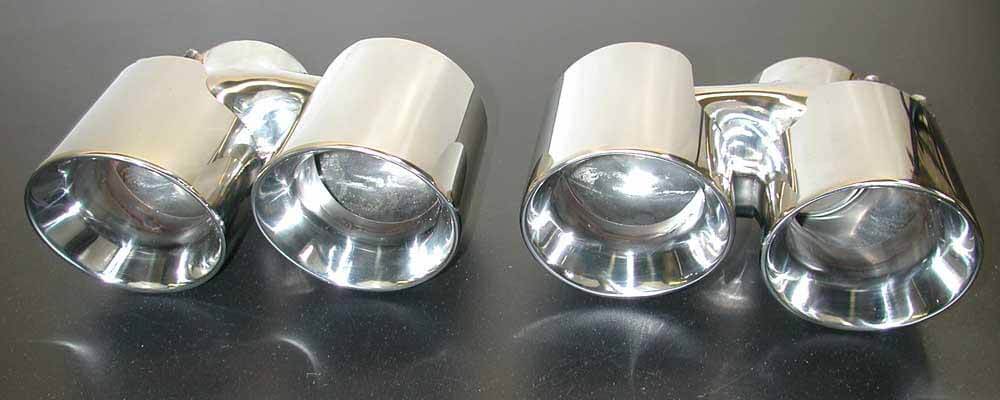 Racing Dynamics Twin Tailpipe Tips, Porsche 997 Twin Turbo 2005-2009 (NLA)