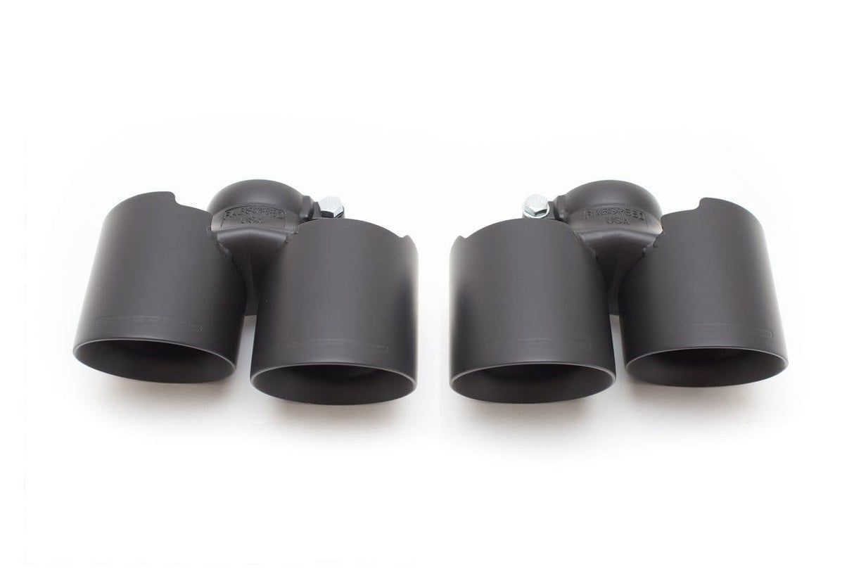 Fabspeed Deluxe Quad Style Tips (Satin Black) - Porsche 997.2 Carrera