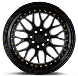 Aodhan AH02 17" 4x100/114.3 Gloss Black (Gold Rivet)