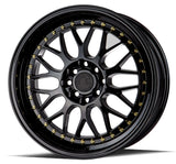 Aodhan AH02 17" 4x100/114.3 Gloss Black (Gold Rivet)