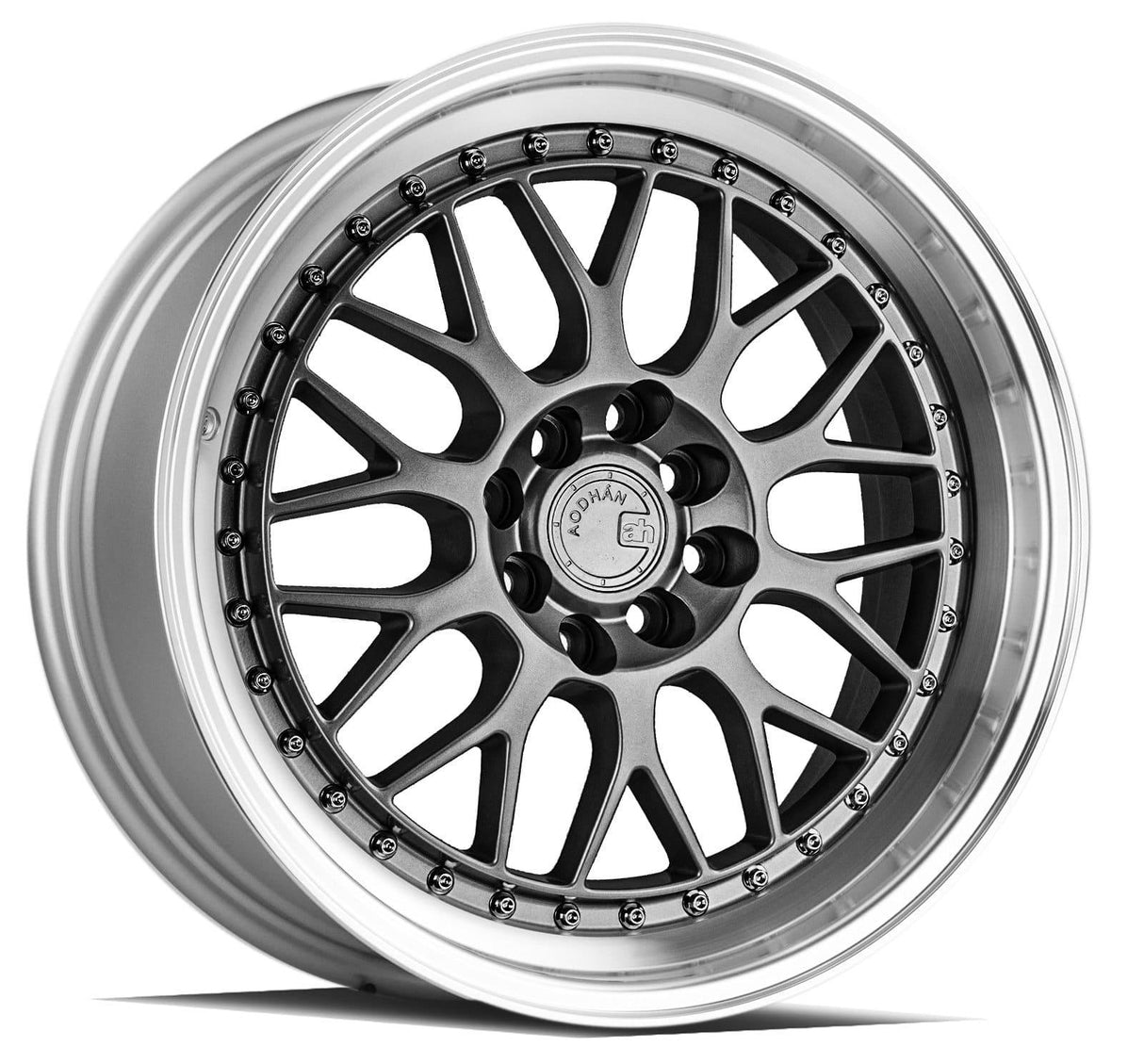 Aodhan AH02 17" 4x100/114.3 Hyper Black w/ Machined Lip