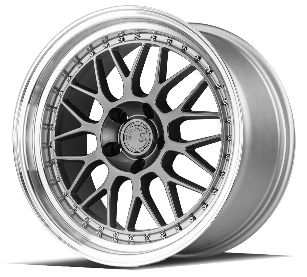 Aodhan AH02 17" 4x100/114.3 Hyper Black w/ Machined Lip