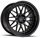 Aodhan AH02 18" 5x114.3 Gloss Black (Gold Rivet)