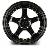 Aodhan AH03 19" 5x114.3 Full Gloss Black (Gold Rivet)