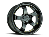 Aodhan AH03 19" 5x114.3 Full Gloss Black (Gold Rivet)