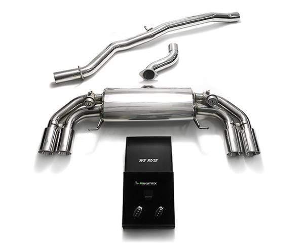 ARMYTRIX Stainless Steel Valvetronic Catback Exhaust System Quad Chrome Silver Tips Audi S1 8X 2.0L Turbo 15+