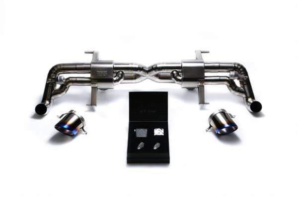 ARMYTRIX Titanium Valvetronic Exhaust System Dual Titanium Blue Tips Audi R8 V8 4.2L FSI 14-15