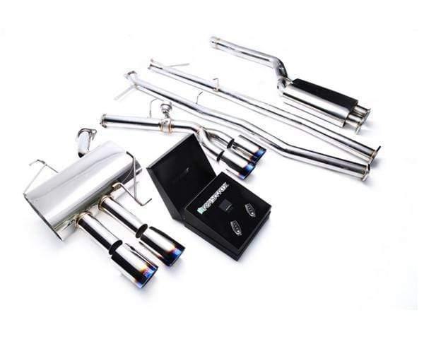ARMYTRIX Stainless Steel Valvetronic Catback Exhaust System Quad Matte Black Tips BMW 520i | 528i F10 N20B20 11-17