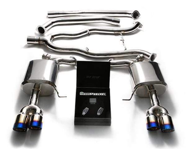 ARMYTRIX Stainless Steel Valvetronic Catback Exhaust System Quad Blue Coated Tips BMW 5-Series F10 11-17