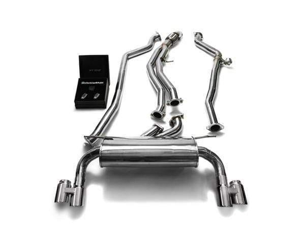 ARMYTRIX Stainless Steel Valvetronic Catback Exhaust System Quad Chrome Silver Tips BMW M135i | M235i F2x 12-15