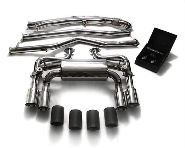 ARMYTRIX Stainless Steel Valvetronic Catback Exhaust System Quad Blue Coated Tips BMW M2 F87 17+