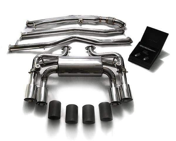ARMYTRIX Stainless Steel Valvetronic Catback Exhaust System Quad Matte Black Tips BMW M2 F87 17+