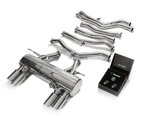 ARMYTRIX Stainless Steel Valvetronic Catback Exhaust System Quad Chrome Silver Tips BMW M3 | M4 F8x 15+